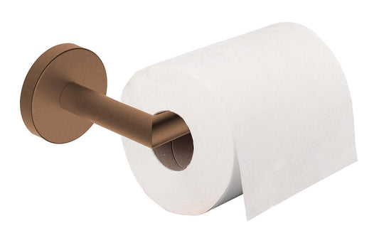 Porte-rouleau de papier toilette Alonzo avec bras fixe en bronze brossé cuivre PVD