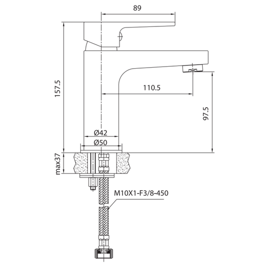 CREAVIT Sharp wastafelkraan