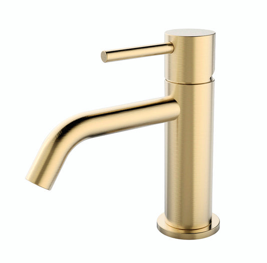 Style Uitloop 6,5 cm 1-hendel opbouw wastafelmengkraan Wiesbaden geborsteld messing goud