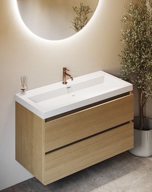 Style Uitloop 6,5 cm 1-hendel Opbouw Wastafel Mengkraan Wiesbaden Geborsteld Brons Koper