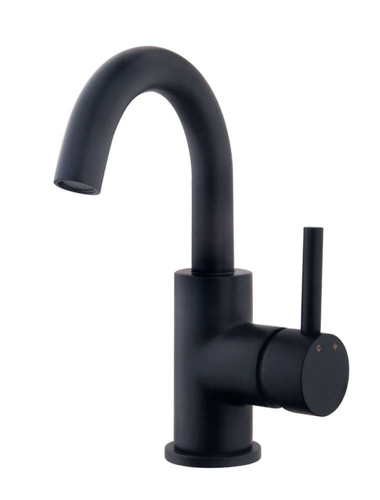 Robinet de lavabo Caral avec bec pivotant mat noir