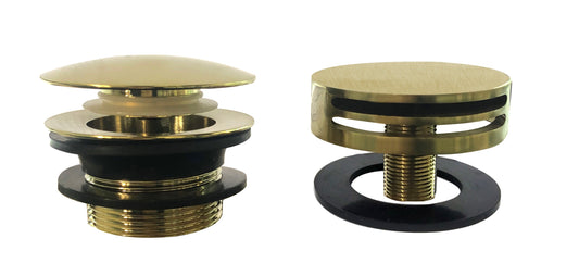 Geborsteld Messing Gouden Knop/Plug Badoverloop Wiesbaden met Badvulfunctie Rond