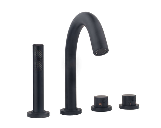 Caral élément de finition bord de baignoire thermostat 4-trous mat noir