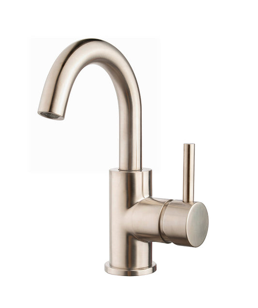 Robinet de lavabo Caral avec bec pivotant acier brossé PVD