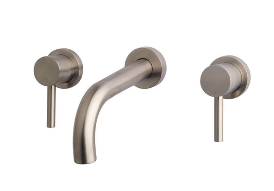 Caral partie de finition robinet de lavabo 2 boutons encastré acier brossé PVD