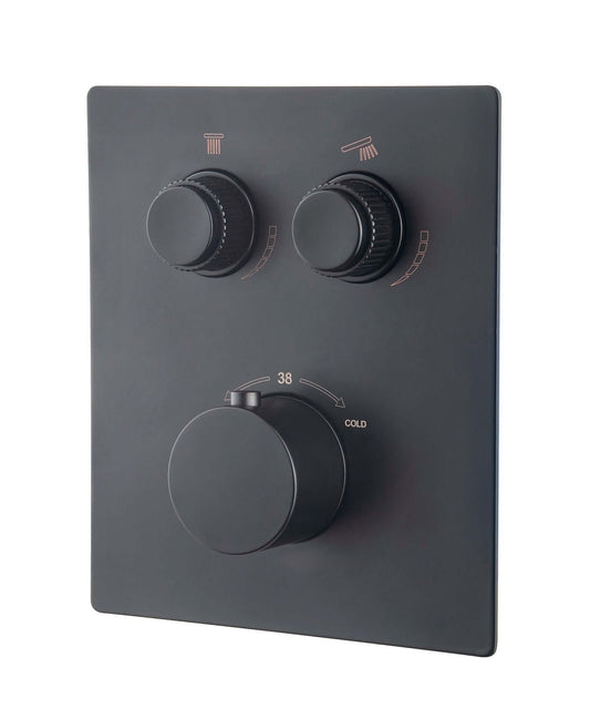 Caral Klik Pro partie de finition thermostat encastré 2 voies mat noir