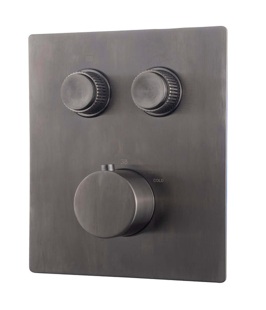 Caral Klik Pro partie de finition thermostat encastré 2 voies gunmetal PVD