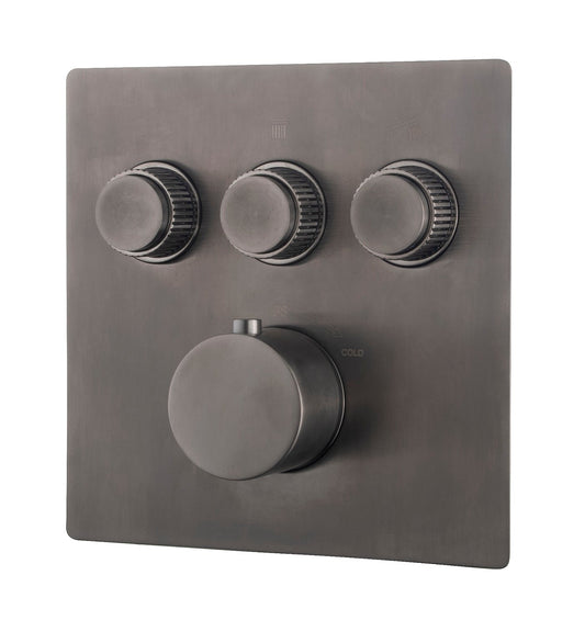 Inbouwthermostaat Afwerkingsset Wiesbaden Caral Klik Pro 3-weg Gunmetal