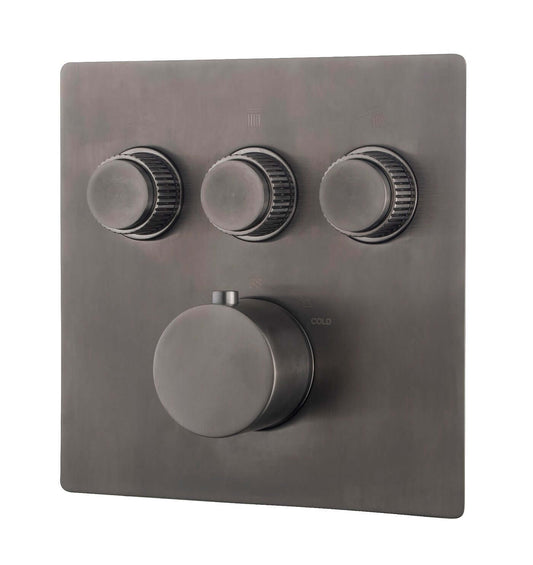 Caral Klik Pro partie de finition thermostat encastré 3 voies gunmetal PVD