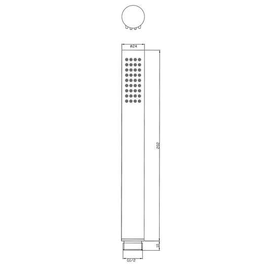 Caral Rond 1/2" Messing Chroom Handdouche Wiesbaden