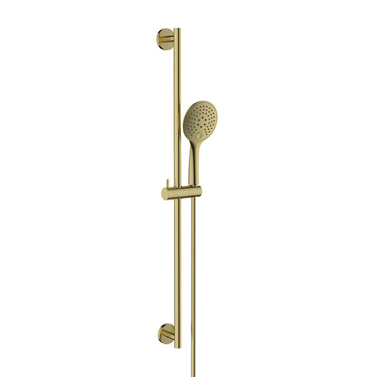 Wiesbaden Remi Schuifstangset met handdouche 3 standen 150 cm geborsteld messing