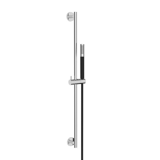 Wiesbaden Remi schuifstangset met stang handdouche 1 standaard 150 cm mat chroom/mat zwart