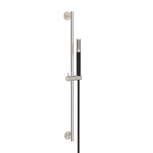 Wiesbaden Remi schuifstangset met stang handdouche 1 standaard 150 cm geborsteld staal/matzwart