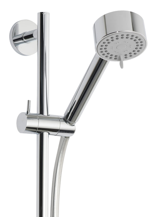 UniMatch Cadans glijstangset compleet met handdouche 3 standen Ø 8 cm chroom