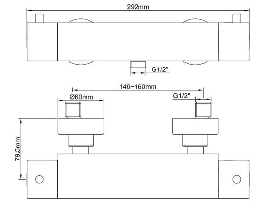 Caral Cool Touch mitigeur thermostatique de douche chrome
