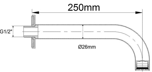 Caral baduitloop rond 25 cm 1/2''