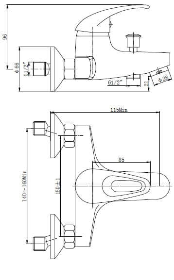 Robinet de baignoire Athos chrome
