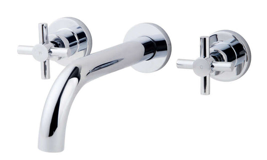 Robinet de lavabo encastré croix complet chrome