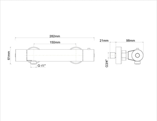 Eco Cool-Touch thermostatische douchemengkraan