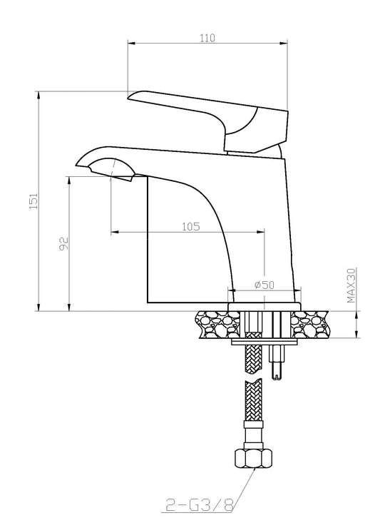 Targa Opbouw Wastafelmengkraan Wiesbaden 15 cm Chroom