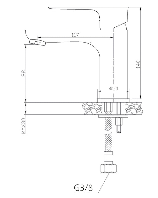 Casma mitigeur monocommande lavabo bas chrome