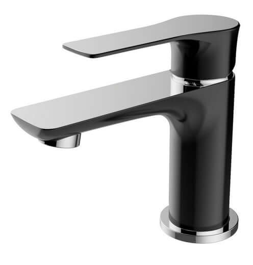 Casma mitigeur lavabo monocommande bas noir/chrome