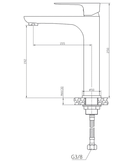 Casma mitigeur lavabo monocommande haut chrome