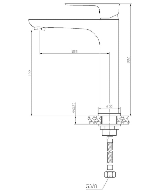 Casma mitigeur lavabo monocommande haut blanc/chrome