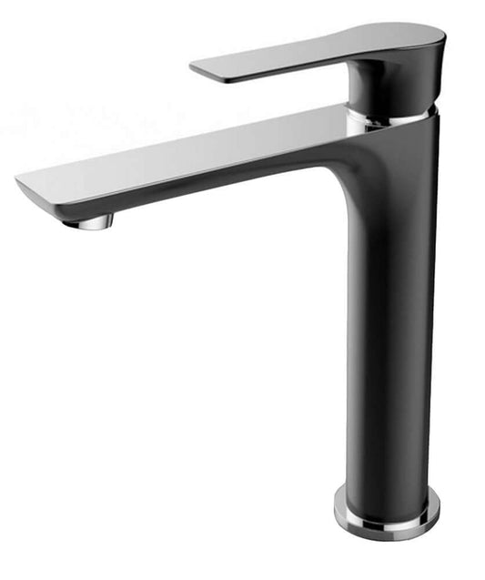 Casma mitigeur lavabo monocommande haut noir/chrome