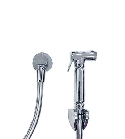 ensemble complet douchette à main avec pince + tuyau + robinet d'arrêt d'angle