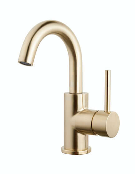 Robinet de lavabo Caral avec bec pivotant en laiton brossé PVD