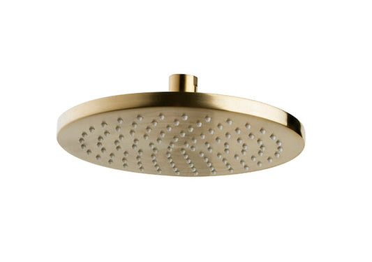 Luxe hoofddouche Wiesbaden rond 20 cm in geborsteld messing goud