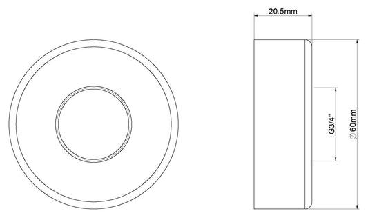Caral/rosette thermostatique à toucher frais mitigeur de bain en laiton brossé PVD