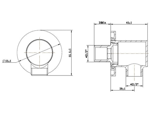 Luxe Ronde Doucheaansluiting Wiesbaden 1/2" in Messing