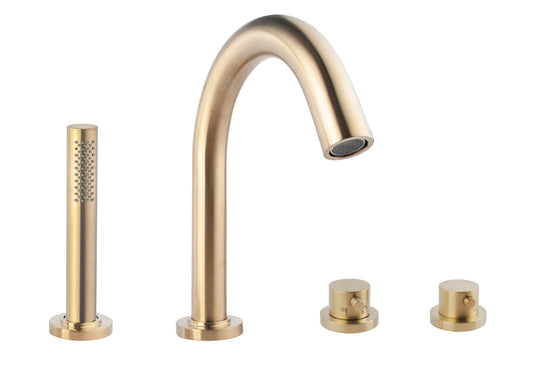 Caral partie de finition bord de baignoire thermostat 4-trous laiton brossé PVD