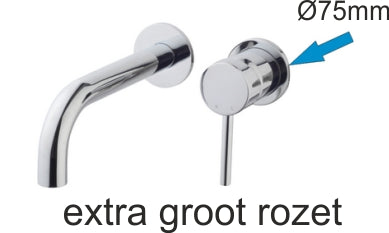 Caral rosette partie de bras de levier unique robinet de lavabo 75mm chrome