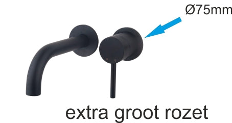 Caral rosette partie de bras de levier unique robinet de lavabo 75mm mat noir