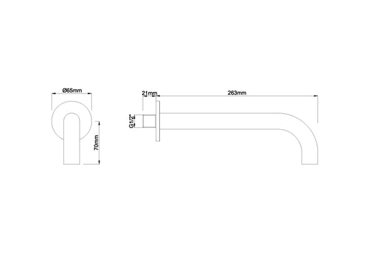 Caral boucle de bain ronde 25 cm 1/2'' cuivre brossé