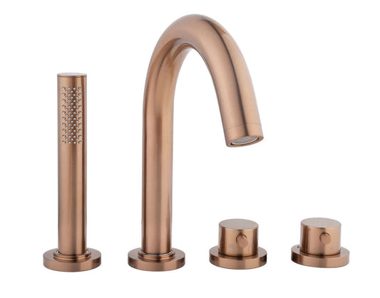 Caral partie de finition bord de baignoire thermostat 4-trous bronze brossé cuivre PVD