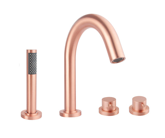 Caral partie de finition bord de baignoire thermostat 4-trous cuivre brossé