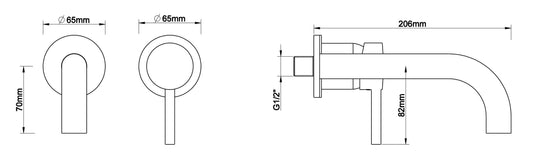 Caral partie de finition mitigeur lavabo à levier unique avec démarrage à froid bronze brossé cuivre PVD