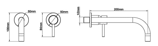 Caral Slim partie de finition mitigeur lavabo à levier unique avec coldstart gunmetal PVD