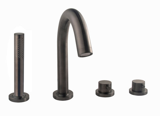 Caral partie de finition bord de baignoire thermostat 4-trous gunmetal PVD