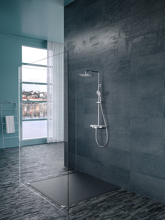 Wiesbaden Nuovo Regendoucheset met handdouche Chroom, opbouw