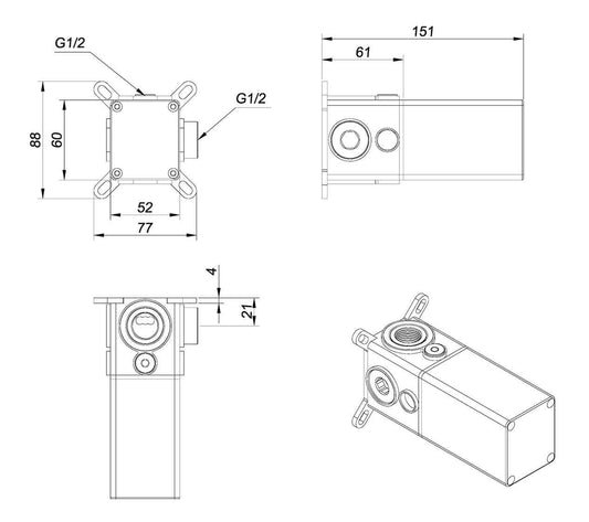Dreams Einbauteil Absperrhahn