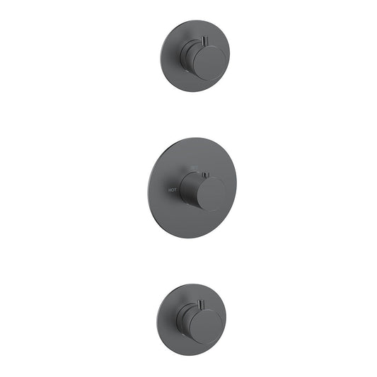 Dreams Inbouw Douchekraan Wiesbaden met 2 Stopkranen Gunmetal