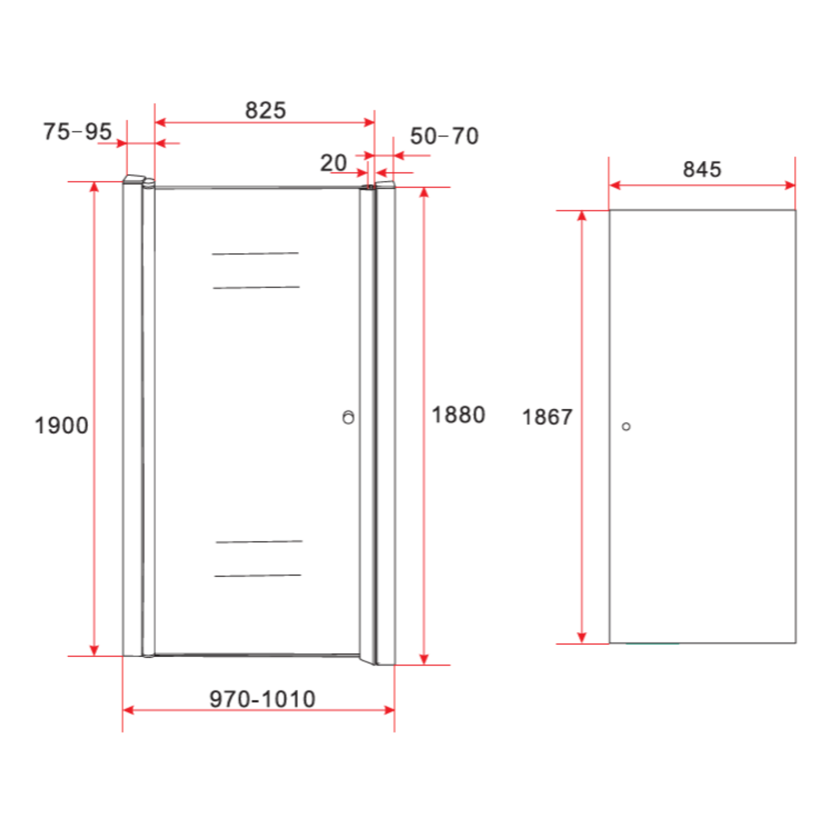 ALONI Douchedeur in Nis – 6 mm Veiligheidsglas