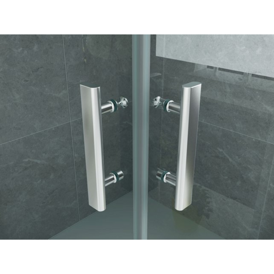 ALONI Douchecabine Hoekinstap met 2 Pendeldeuren – 6 mm Veiligheidsglas – Helder Glas – Omkeerbaar
