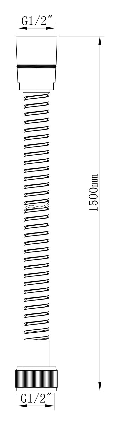 UniMatch doucheslang metaal 150 cm geborsteld brons koper PVD