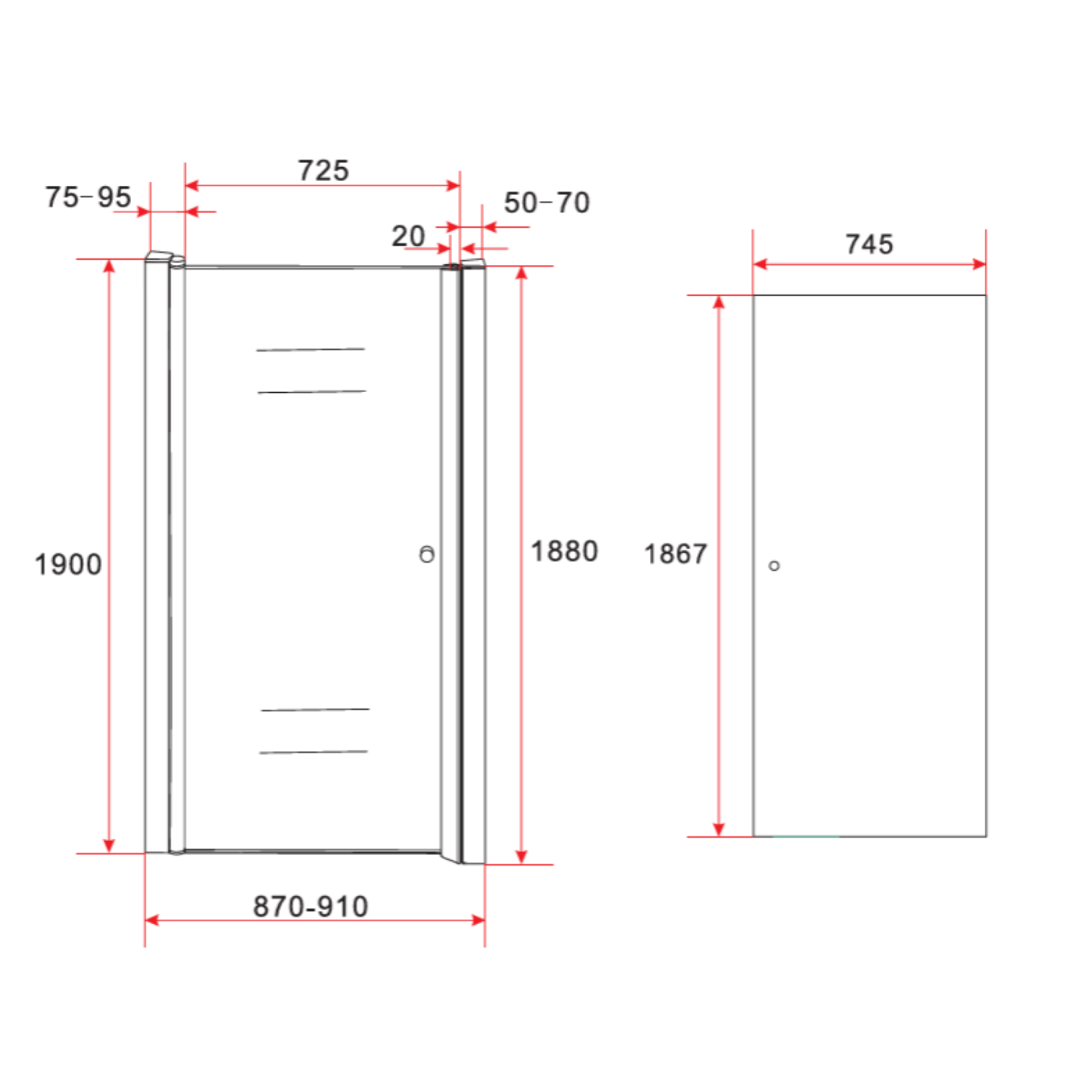 ALONI Douchedeur in Nis – 6 mm Veiligheidsglas